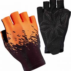 Supacaz SupaG Short Finger Gloves - Splash Black/Neon Orange - X-L for Short Finger